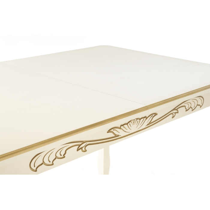 Стол Мауро 129(179)х84х78 патина золото / слоновая кость