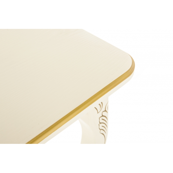 Стол Мауро 129(179)х84х78 патина золото / слоновая кость