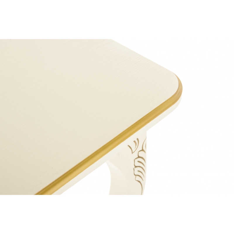 Стол Мауро 129(179)х84х78 патина золото / слоновая кость
