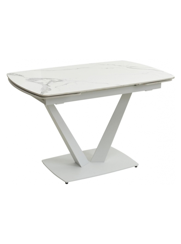 Стол на тумбе Alatri gloss statuario white sintered stone / white