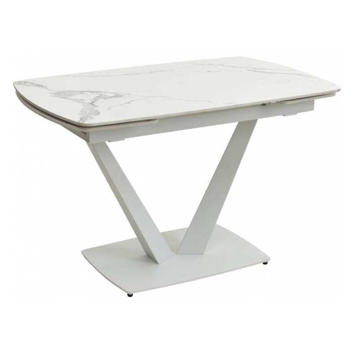 Стол на тумбе Alatri gloss statuario white sintered stone / white