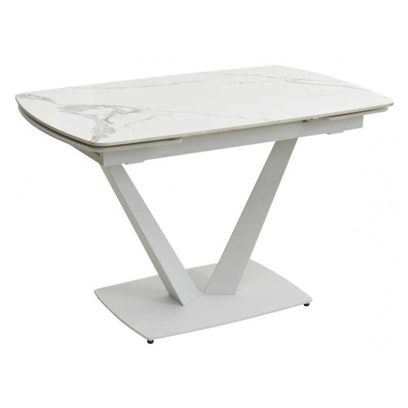 Стол на тумбе Alatri gloss statuario white sintered stone / white