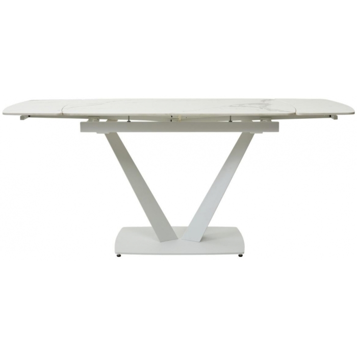 Стол на тумбе Alatri gloss statuario white sintered stone / white