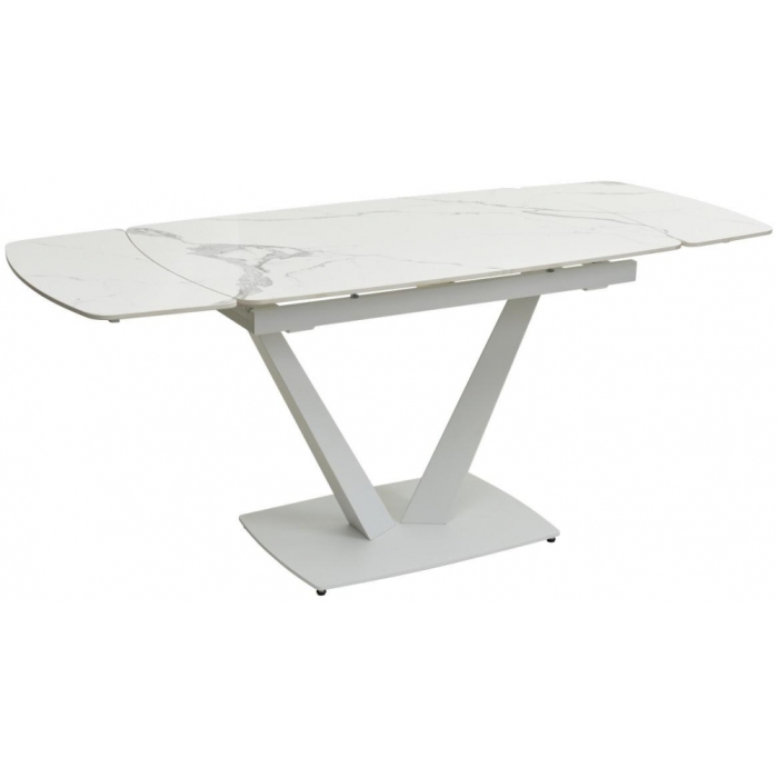 Стол на тумбе Alatri gloss statuario white sintered stone / white