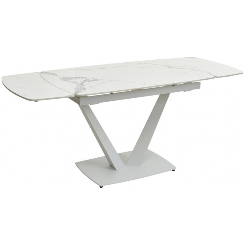 Стол на тумбе Alatri gloss statuario white sintered stone / white