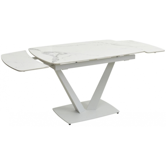 Стол на тумбе Alatri gloss statuario white sintered stone / white