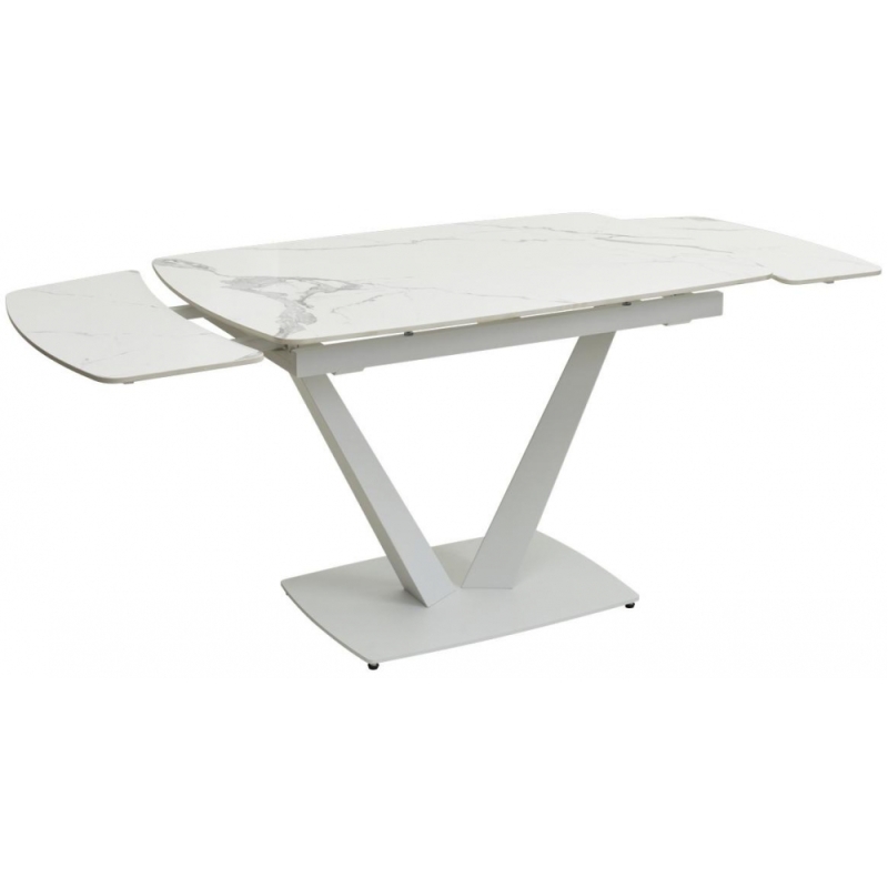 Стол на тумбе Alatri gloss statuario white sintered stone / white