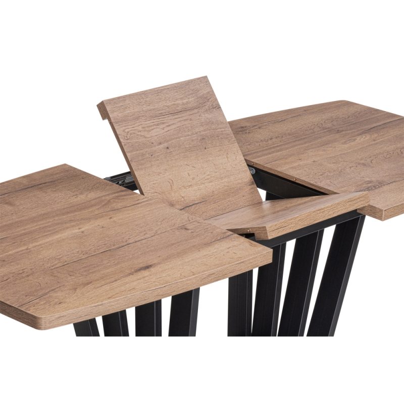 Стол на тумбе Эудес дуб галифакс табак / черный