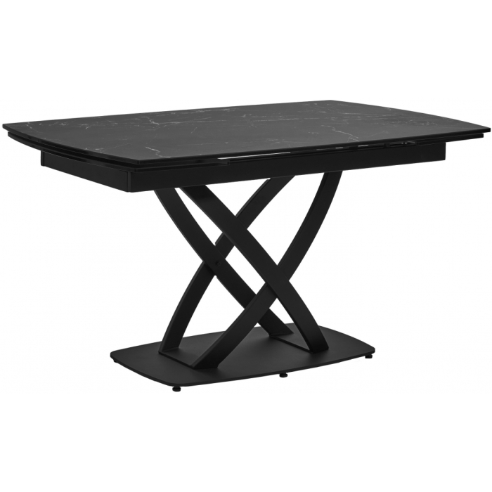 Стол на тумбе Foggia 140 KL-116 итальянская керамика черный мрамор матовый / черный