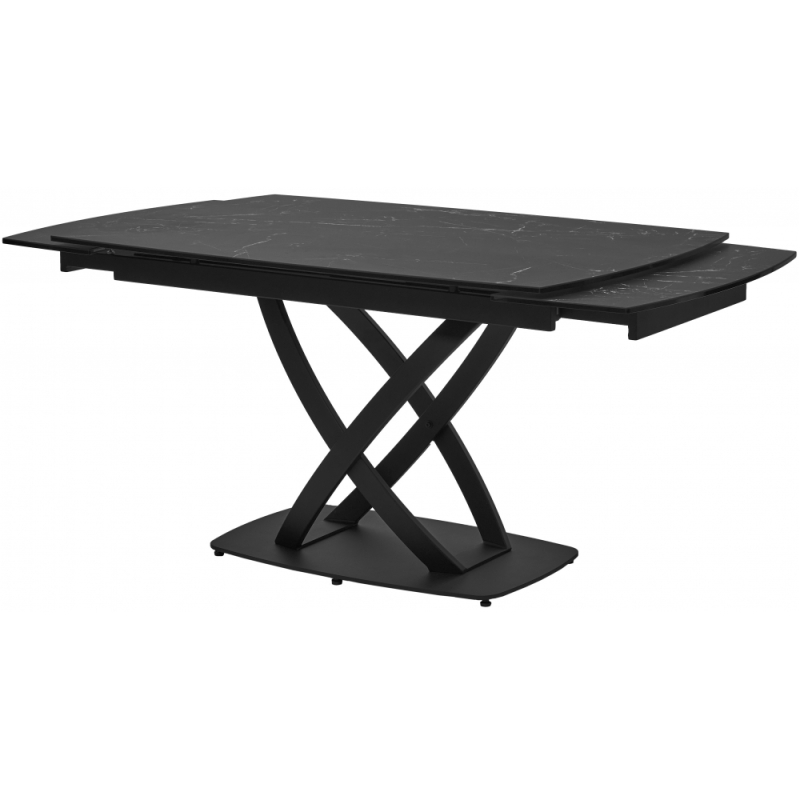 Стол на тумбе Foggia 140 KL-116 итальянская керамика черный мрамор матовый / черный