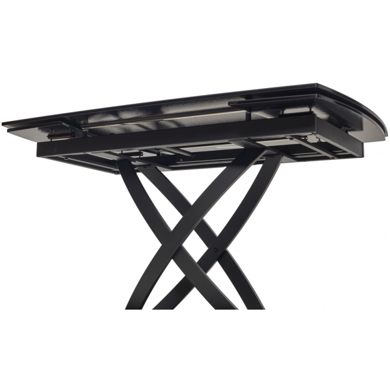 Стол на тумбе Foggia 140 KL-116 итальянская керамика черный мрамор матовый / черный