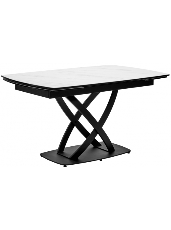 Стол на тумбе Foggia 140 KL-99 итальянская керамика белый мрамор матовый / черный