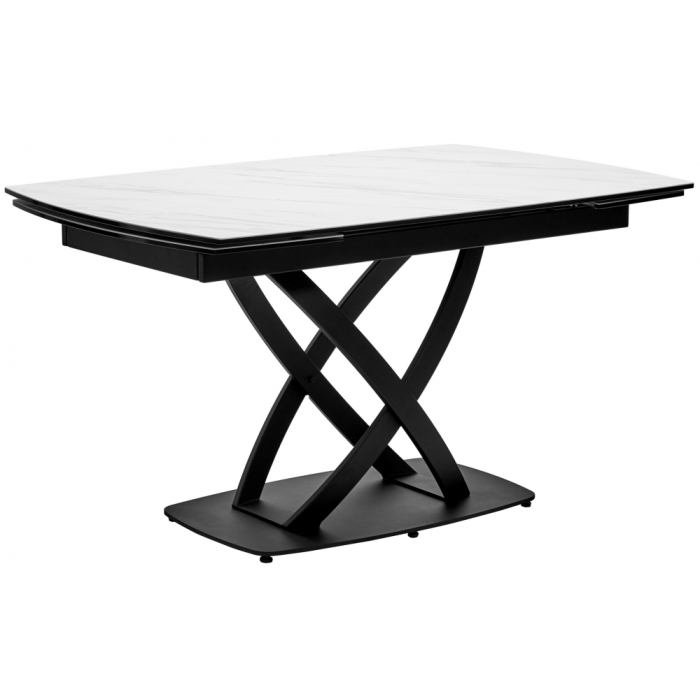 Стол на тумбе Foggia 140 KL-99 итальянская керамика белый мрамор матовый / черный