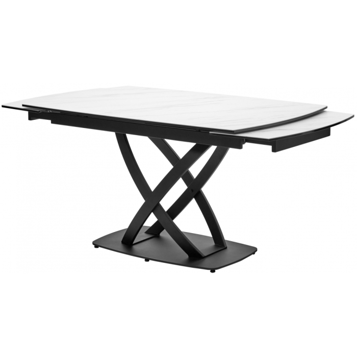 Стол на тумбе Foggia 140 KL-99 итальянская керамика белый мрамор матовый / черный