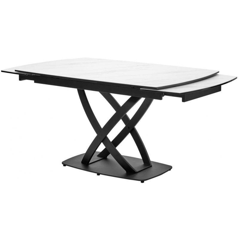 Стол на тумбе Foggia 140 KL-99 итальянская керамика белый мрамор матовый / черный