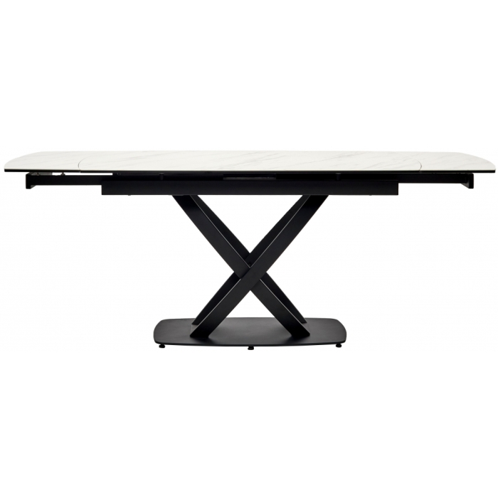 Стол на тумбе Foggia 140 KL-99 итальянская керамика белый мрамор матовый / черный