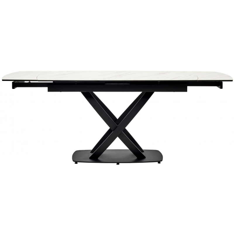 Стол на тумбе Foggia 140 KL-99 итальянская керамика белый мрамор матовый / черный