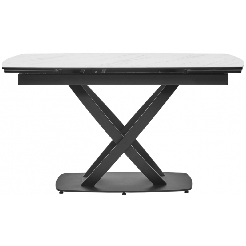 Стол на тумбе Foggia 140 KL-99 итальянская керамика белый мрамор матовый / черный