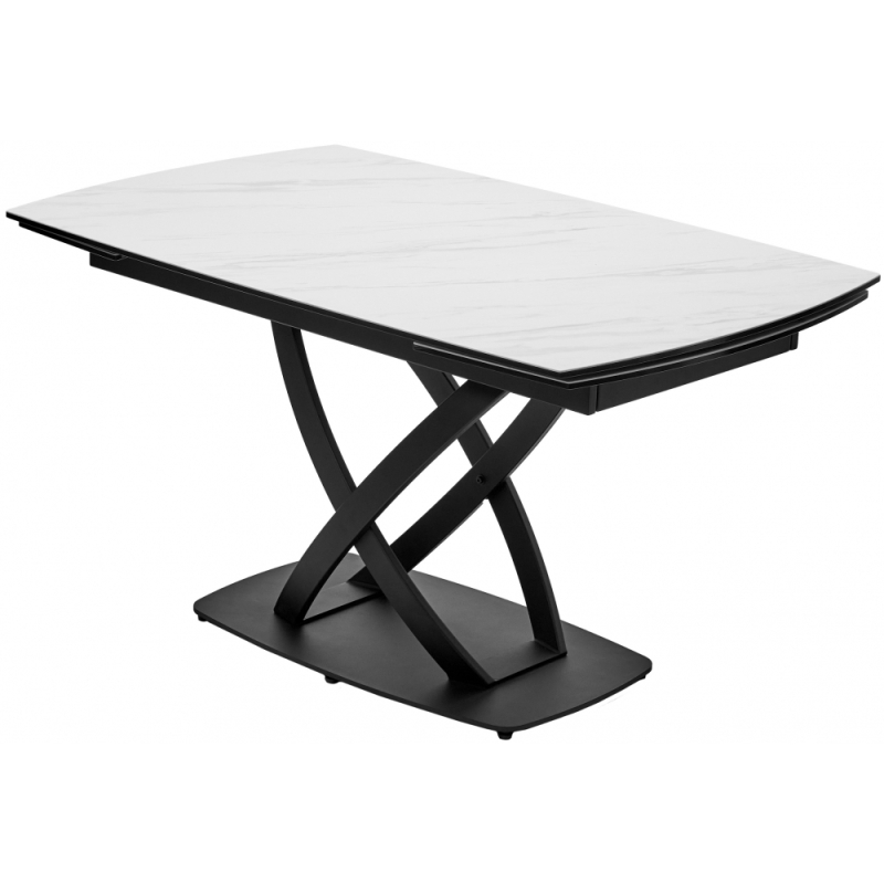 Стол на тумбе Foggia 140 KL-99 итальянская керамика белый мрамор матовый / черный