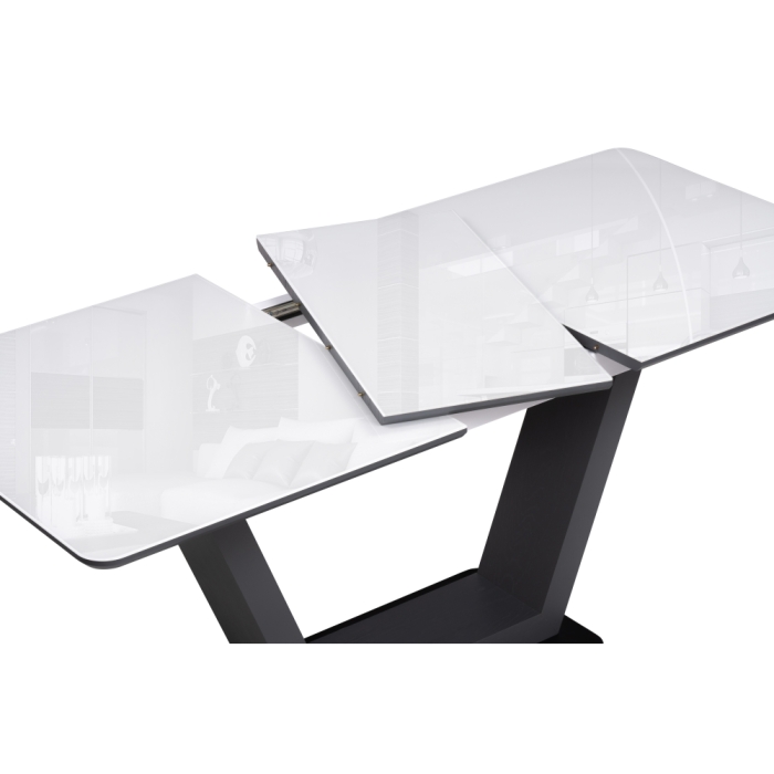 Стол на тумбе Иматра 140(180)х80х75 ультра белый / черный