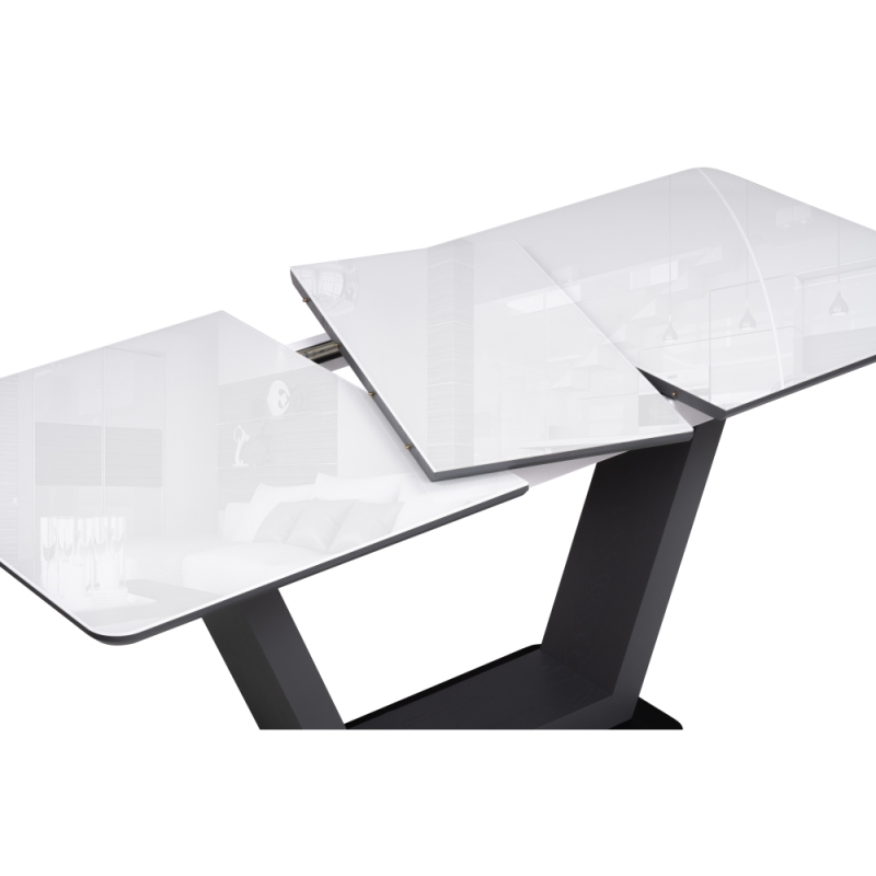 Стол на тумбе Иматра 140(180)х80х75 ультра белый / черный