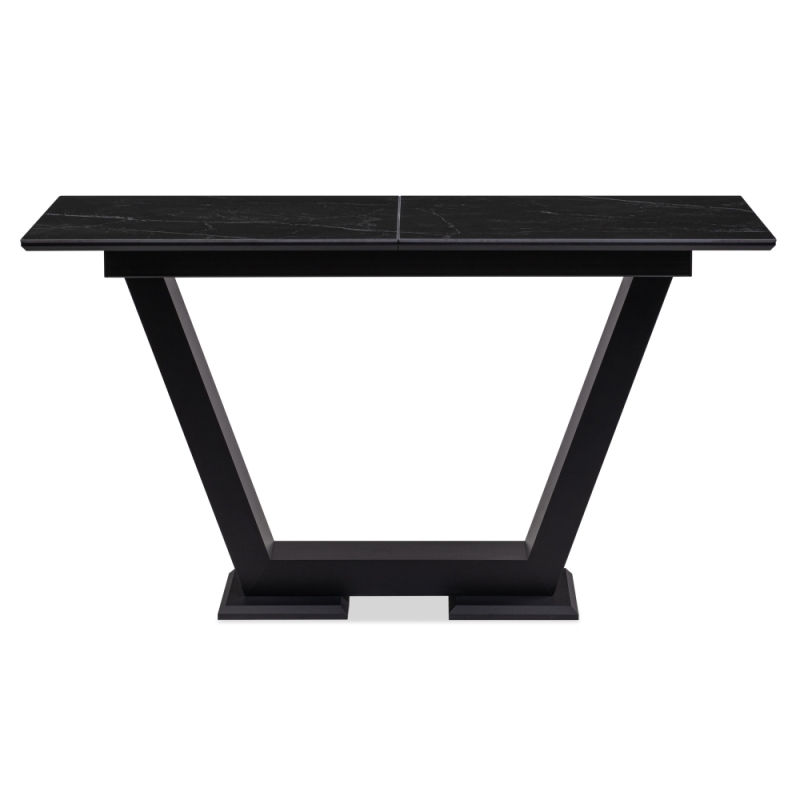 Стол на тумбе Иматра 140х80х76 черный мрамор / черный кварц
