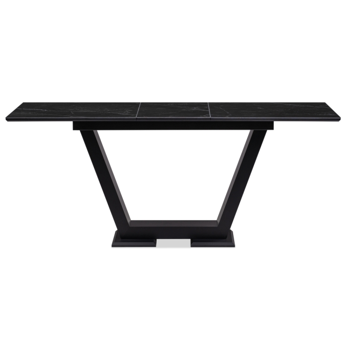 Стол на тумбе Иматра 140х80х76 черный мрамор / черный кварц