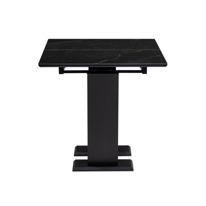 Стол на тумбе Иматра 140х80х76 черный мрамор / черный кварц