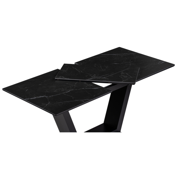 Стол на тумбе Иматра 140х80х76 черный мрамор / черный кварц