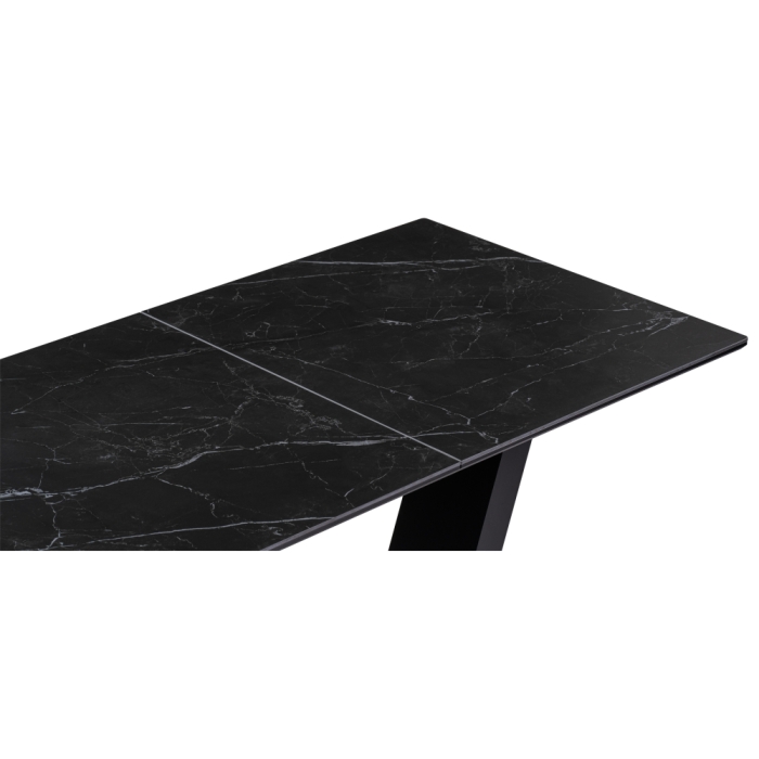 Стол на тумбе Иматра 140х80х76 черный мрамор / черный кварц