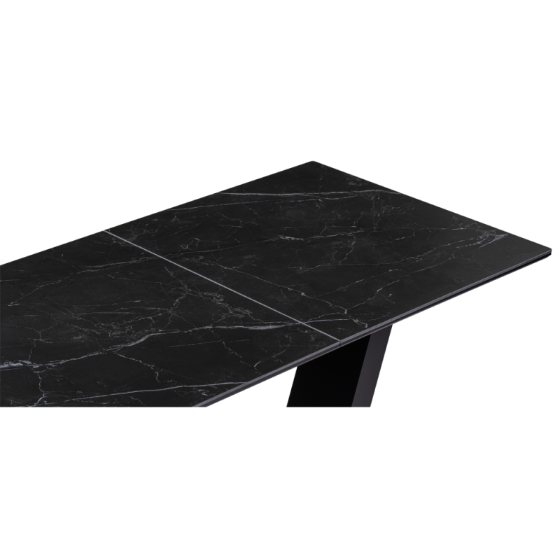 Стол на тумбе Иматра 140х80х76 черный мрамор / черный кварц