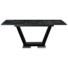 Стол на тумбе Иматра 140(180)х80х76 черный мрамор / черная шагрень / камень