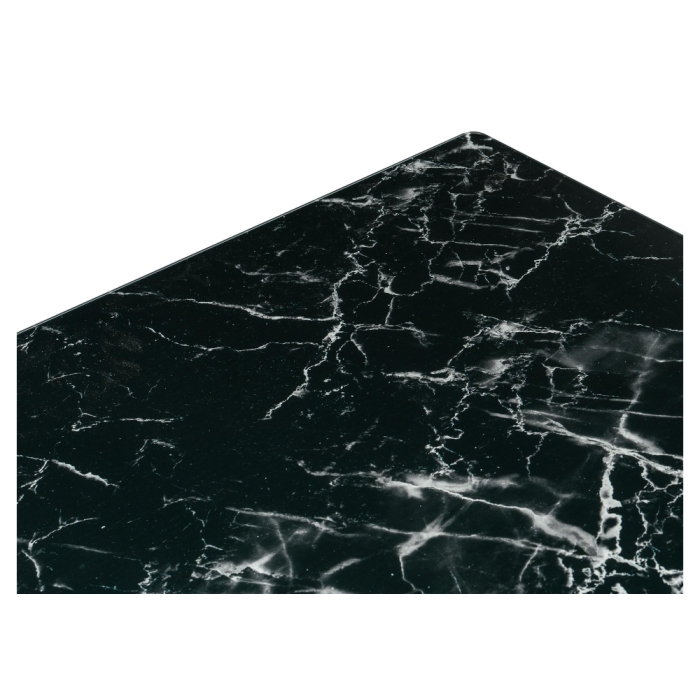 Стол на тумбе Иматра 140(180)х80х76 черный мрамор / черная шагрень / камень