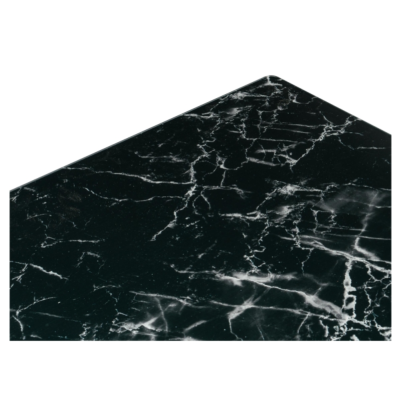 Стол на тумбе Иматра 140(180)х80х76 черный мрамор / черная шагрень / камень