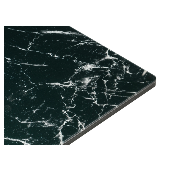 Стол на тумбе Иматра 140(180)х80х76 черный мрамор / черная шагрень / камень