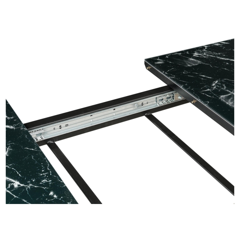 Стол на тумбе Иматра 140(180)х80х76 черный мрамор / черная шагрень / камень