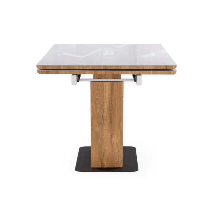 Стол на тумбе Конор 140(200)х80х73 белый / дуб вотан