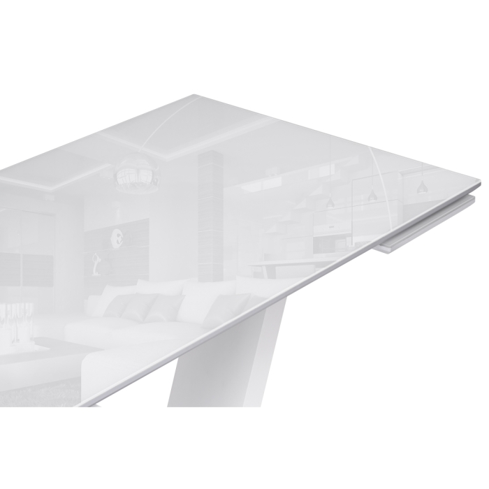 Стол на тумбе Конор 140(200)х80х73 ультра белый / белый