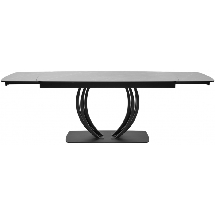 Стол на тумбе Matera 160 KL-136 итальянская керамика серый мрамор матовый / черный