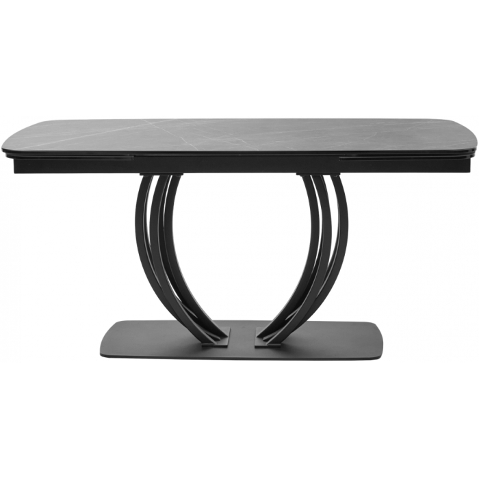 Стол на тумбе Matera 160 KL-136 итальянская керамика серый мрамор матовый / черный