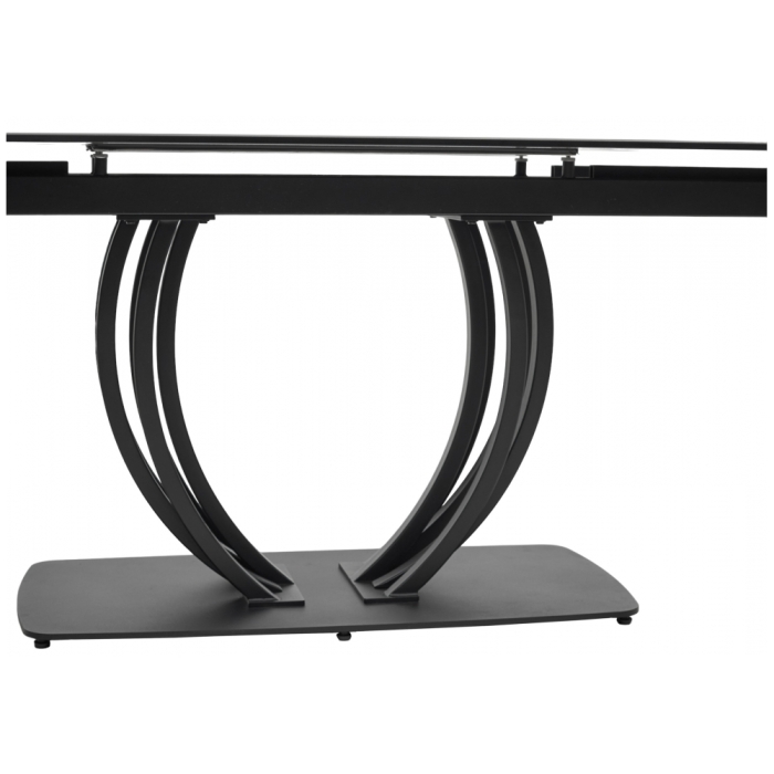 Стол на тумбе Matera 160 KL-136 итальянская керамика серый мрамор матовый / черный