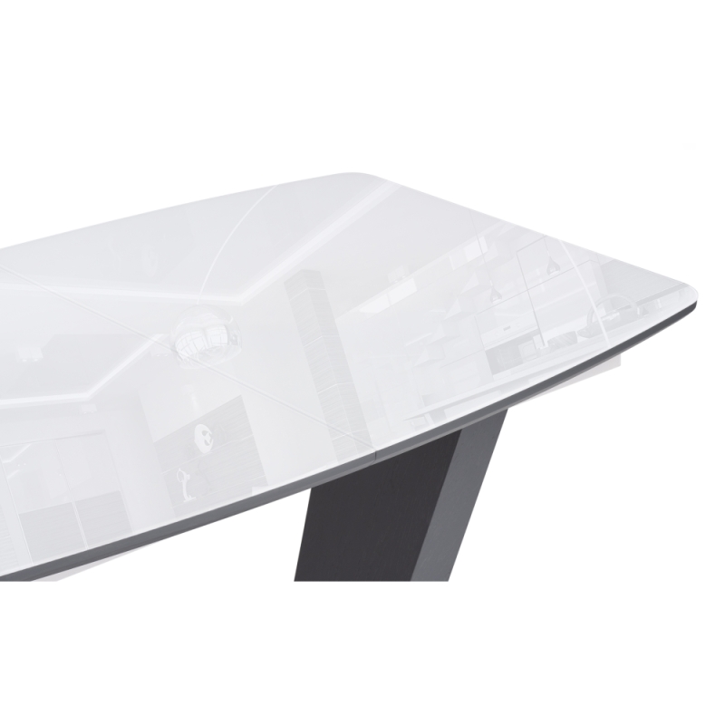 Стол на тумбе Петир 120(160)х80х75 ультра белый / гриджио / камень серый