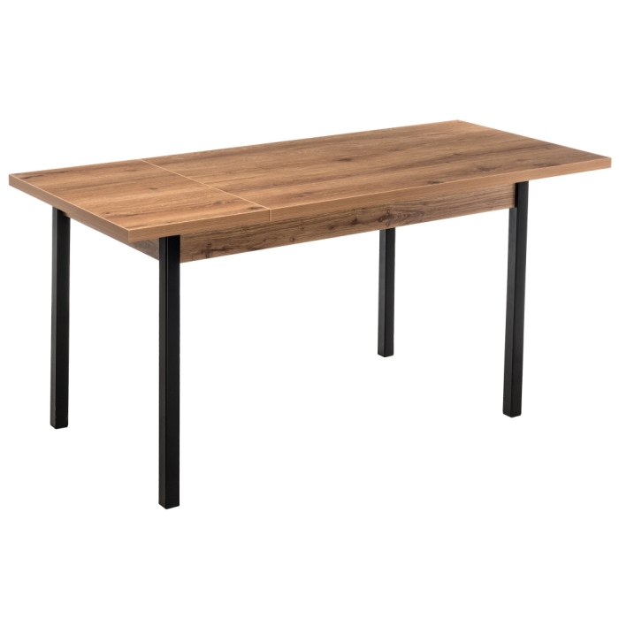 Стол Оригон 120(160)х70х77 дуб горный / черный матовый