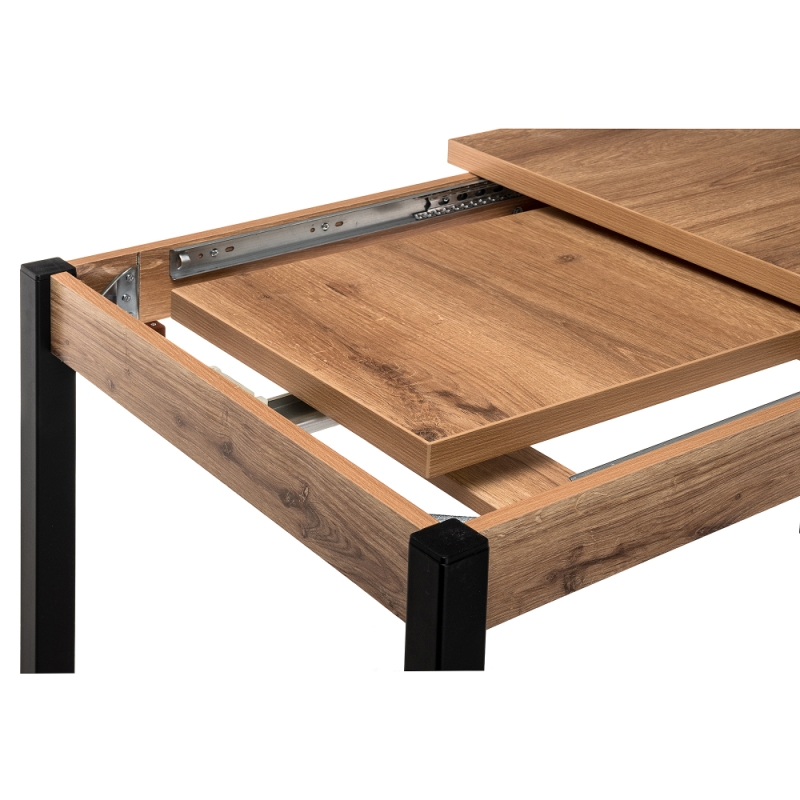 Стол Оригон 120(160)х70х77 дуб горный / черный матовый