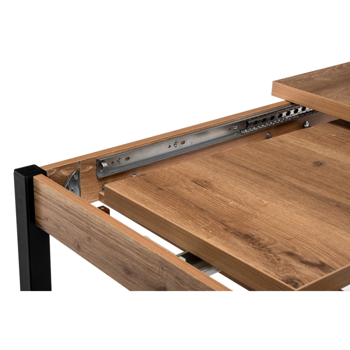 Стол Оригон 120(160)х70х77 дуб горный / черный матовый