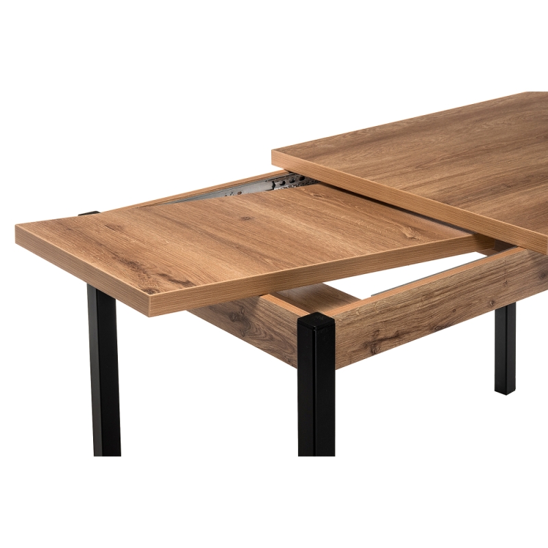 Стол Оригон 120(160)х70х77 дуб горный / черный матовый