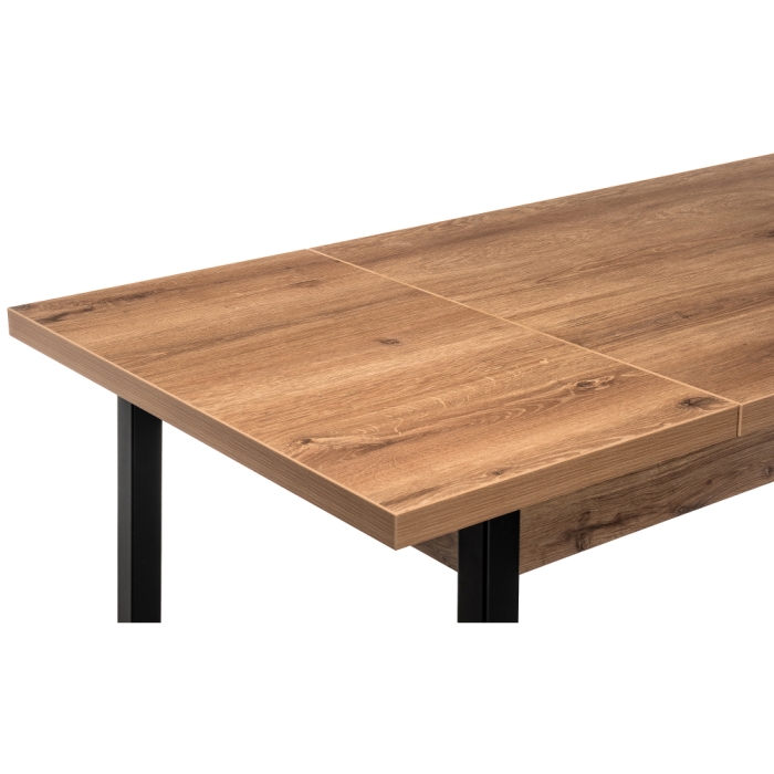 Стол Оригон 120(160)х70х77 дуб горный / черный матовый