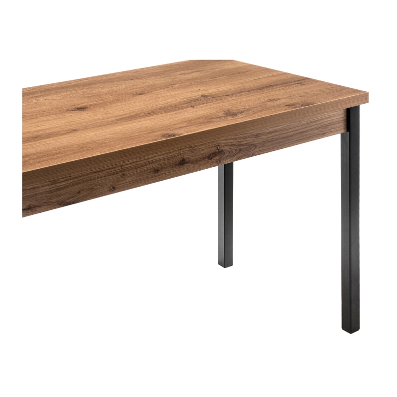 Стол Оригон 120(160)х70х77 дуб горный / черный матовый