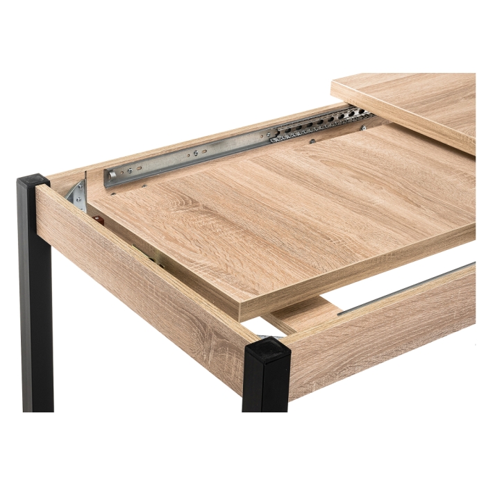 Стол Оригон 120(160)х70х77 сонома / черный матовый