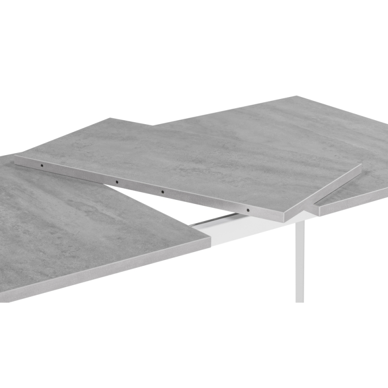 Стол раскладной Колон Лофт 120(160)х75х75 25 мм бетон / белый матовый